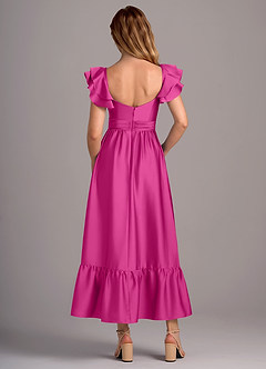 Azazie Anaya Bridesmaid Dresses Fuchsia A-Line Sweetheart Neckline Stretch Satin Convertible Dress image2