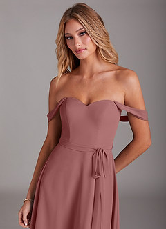 Azazie Aaron Final Sale Desert Rose A-Line Off the Shoulder Chiffon Convertible Dress image7