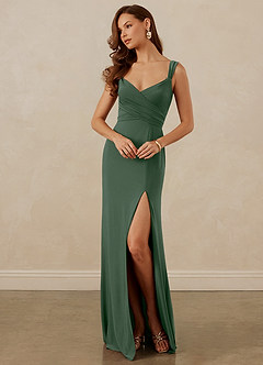 Christian Siriano Bridal for Azazie 1010 Bridesmaid Dresses Wrap V-Neck Luxe Knit Mermaid Dress image9