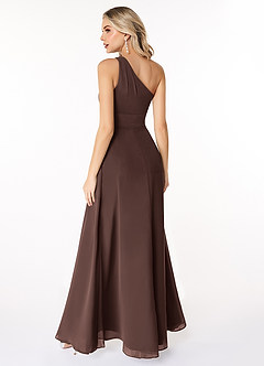 Azazie Dallas Bridesmaid Dresses Ganache A-Line One Shoulder Chiffon Dress image2