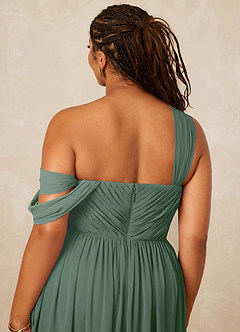 Christian Siriano Bridal for Azazie 1014 Bridesmaid Dresses Eucalyptus A-Line Off the Shoulder Chiffon Dress image16