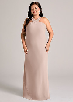 Azazie Doretta Bridesmaid Dresses English Rose Mermaid Pleated Chiffon Dress image6