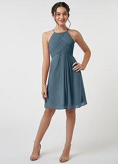 Azazie Ginny Junior Twilight A-Line Pleated Chiffon Dress image1