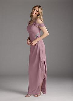 Azazie Weitzman Mother of the Bride Dresses Dusty Rose Sheath Sequins Mesh Dress image2