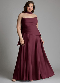 Azazie Gabriela Brudepigekjoler A-linje Korset Chiffon Gulv-længde Kjole image18