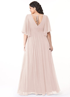 Azazie Temeka Robes de demoiselle d'honneur Robe Trapèze en Mousseline de soie Rayé Rose Pétale image8