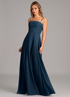 Azazie Lucienne Bridesmaid Dresses Dark Navy A-Line Strapless Chiffon Convertible Dress image6