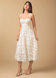 Elisa White Lace Midi Dress image7
