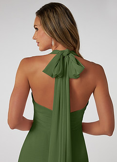 Azazie Fifi At-home Try On Dresses Matcha A-Line Strapless Chiffon Convertible Dress image4