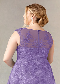 Azazie Flynn Mother of the Bride Dresses Tahiti A-Line Boatneck Lace Tulle Dress image11
