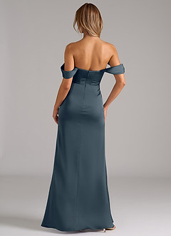 Azazie Johana Brautjungfernkleider Wandelbar Meerjungfrau-Linie Schulterfrei Stretch-Satin Kleid Zwielichtviolett image4