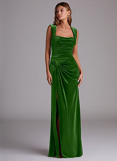 Azazie Genesis Bridesmaid Dresses Ivy Sheath Pleated Velvet Dress image3