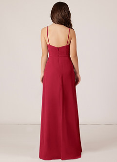 Azazie Kaylee Junior Scarlet A-Line with Belt Chiffon Dress image2