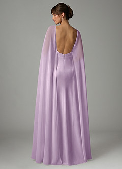 Azazie Stefania Abiti da Damigella Abito A-Line in Raso Elasticizzato Lilla Glassato image4