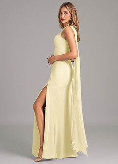 Azazie Kinsley Probar vestidos en casa Vestido de Azul Marino Oscuro de Gasa de Corte Sirena con Plisado image3