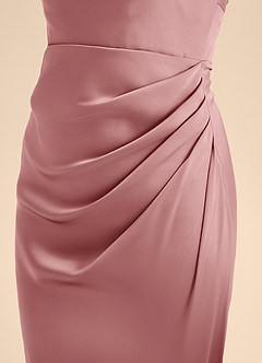 Azazie Renna Junior Dusty Rose A-Line Pleated Stretch Satin Dress image7