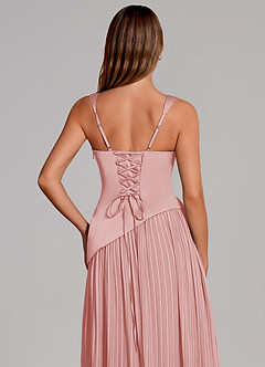Azazie Stephanie Brautjungfernkleider A-Linie Plissee Stretch-Satin Kleid Puderrosa image2