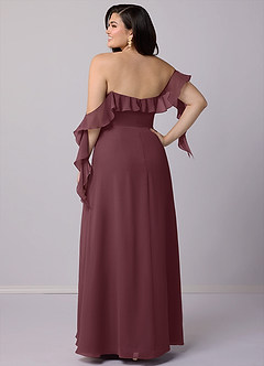Barbie ♥ Azazie Bridesmaid Dresses Sangria A-Line Off the Shoulder Chiffon Convertible Dress image12