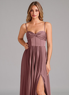 Azazie Tyla Bridesmaid Dresses Vintage Mauve A-Line Sweetheart Neckline Stretch Satin Dress image8