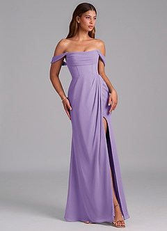 Azazie Johana Jurken voor bruidsmeisjes Converteerbaar Jurk van Chiffon met Zeemeermin Off the Shoulder Tahiti image6