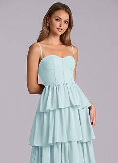 Azazie Faye Bridesmaid Dresses Sea Glass A-Line Sweetheart Neckline Chiffon Dress image2