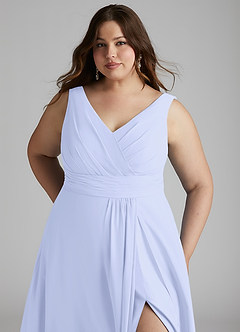 Azazie Karina Abiti da Damigella Abito A-Line in Chiffon Plissettato Lavanda image11