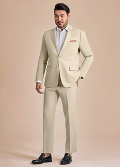 front James Tan Structured Stretch Suit
