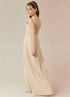 Azazie Denice Junior Champagne A-Line Chiffon Dress image2
