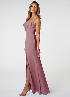 Azazie Natalia Bridesmaid Dresses Vintage Mauve A-Line Chiffon Dress image3
