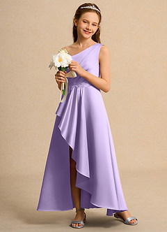 Azazie Taffy Junior Formal Flower Girl Klänningar Klä A-Line i Matt satäng Spets image4