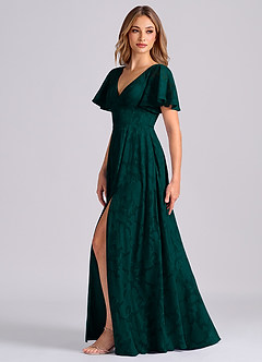 Azazie Kimber Suknie dla druhen Linia A z kieszeniami Kwiatowe wypalenie Do ziemi Sukienka image5