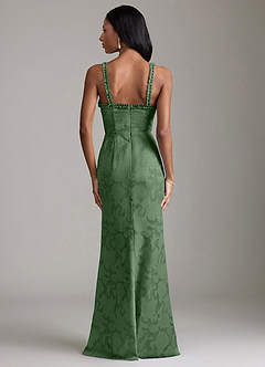 Azazie Corina Final Sale Eucalyptus Mermaid Ruched Floral Burnout Dress image6