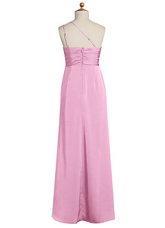 Azazie Eren Junior Candy Pink Sheath Pleated Stretch Satin Dress image7