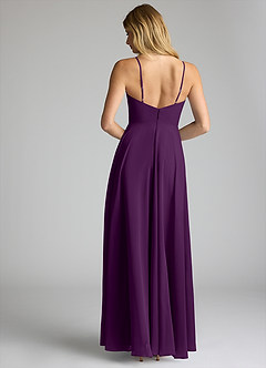 Azazie Akita Bridesmaid Dresses Grape A-Line Chiffon Dress image4