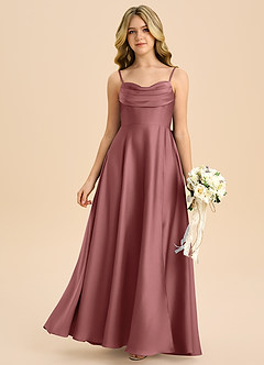 Azazie Bear Junior Amethyst A-Line Sweetheart Neckline Stretch Satin Dress image3