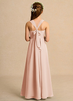 Azazie Tater Junior Formal Flower Girl Dresses English Rose A-Line Pleated Chiffon Dress image2