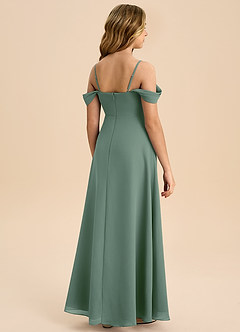 Azazie Anselie Junior Eucalyptus A-Line Off the Shoulder Chiffon Dress image2