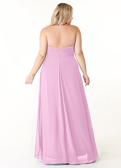 Azazie Tessie Jurken voor bruidsmeisjes Jurk van Chiffon met A-Lijn V-hals geplooid Snoep Roze image7