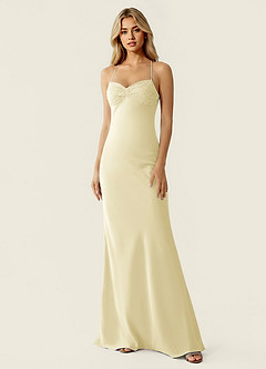 Valerianaire Lemon Sorbet Beading Satin Prom Dress image4