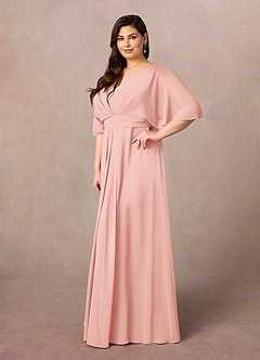 Azazie Oksana Mother of the Bride Dresses Rosette A-Line V-Neck Pleated Chiffon Dress image8