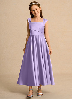 Azazie Bundle Junior Formal Flower Girl Klänningar Klä A-Line i Matt satäng Plisserad image1