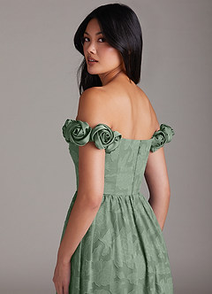 Azazie Autumn Vestidos de damas de honor Vestido de Matcha de Devorado Floral de Corte en A Convertible con Vestidos sin tirantes image6