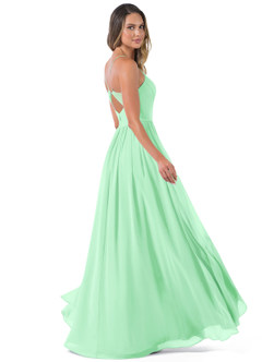 Azazie Cora Bridesmaid Dresses Mint Green A-Line Pleated Chiffon Dress image11