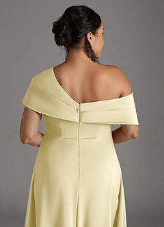 Azazie Milton 신부의 어머니 드레스 A라인 주름진 스트레치 새틴 플로어 길이 드레스 image10