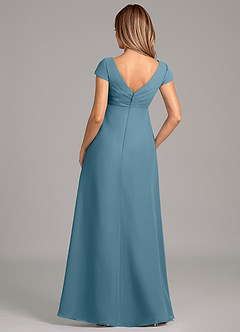 Azazie Allessia Maternity Bridesmaid Dresses A-Line Pleated Chiffon Floor-Length Dress image2