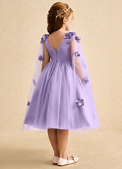 Azazie Staria Flower Girl Dresses Lilac Ball-Gown Ruched Tulle Dress image9