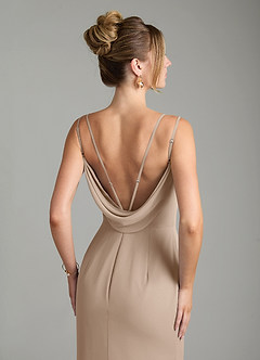 Azazie Egypt Bridesmaid Dresses Taupe Sheath Sweetheart Neckline Chiffon Dress image6