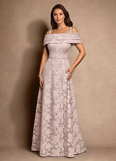 Azazie New Britain Mother of the Bride Dresses Blushing Pink A-Line Pleated Floral Burnout Dress image4