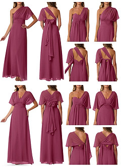Azazie Fifi Bridesmaid Dresses Mulberry A-Line Strapless Chiffon Convertible Dress image10