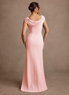 Azazie Irvine Mother of the Bride Dresses Blushing Pink A-Line Pleated Chiffon Dress image3